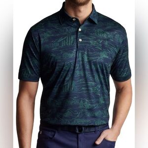 PETER MILLAR Summer Comfort Fairway Short Sleeve Performance Polo Shirt Sz Large